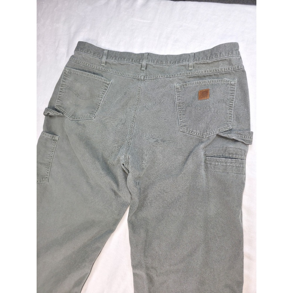 Carhartt Thrashed Loose fit Distressed Carpenter Pants  Dark Moss Gorpcore 44x30 - Picture 8 of 9